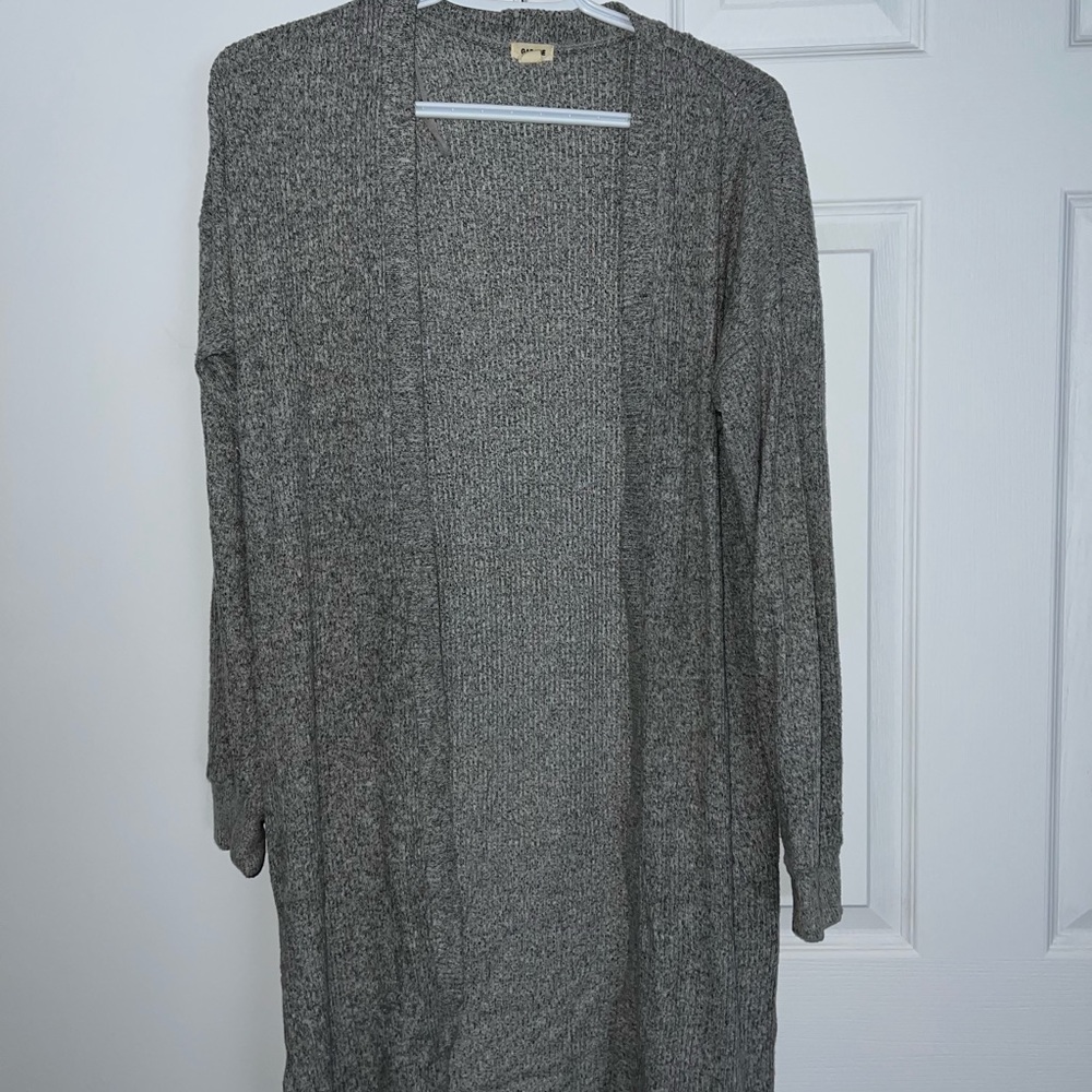 Gray Open-Front Women's Sweater